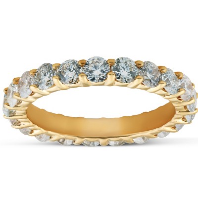 Pompeii3 1 3/8 Ct TDW Diamond Eternity Ring Shared Prong Anniversary Band 14k Yellow Gold