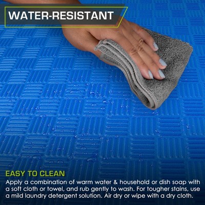 Blue Checkered EVA Foam Interlocking Exercise Puzzle Mat