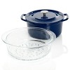 Kenmore Elite Oak Park 5 Quart Enameled Cast Iron Casserole with Lid and Glass Steamer - 3 of 4