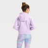 Girls' Active Comfort Full-Zip Hooded Sweatshirt - All In Motion™ - 2 of 3