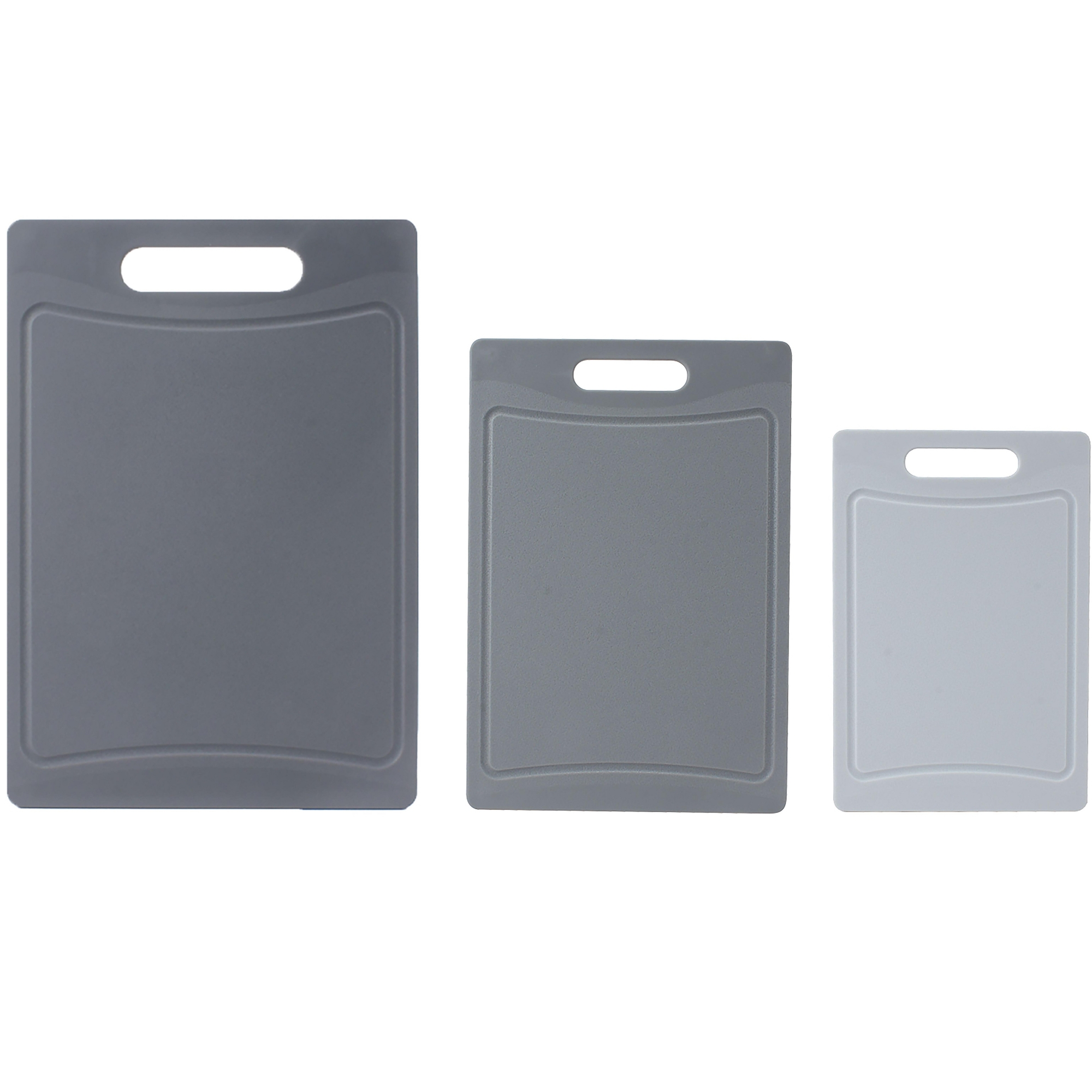 COOK WITH COLOR NON-SLIP CUTTING BOARD SET OF 3 GREY