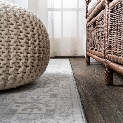 Light Gray Persian Vintage Moroccan Rectangular Area Rug