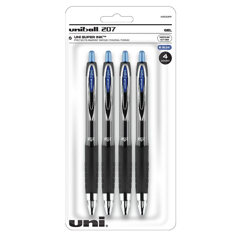 uni-ball 207 Signo RT Retractable Gel Pens Medium Point Blue Ink 615714, 1 of 10