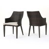 Outdoor Rattan Chair Set of 2,Weather Resistant Wicker Chairs with Cushions and Metal Frame,Patio Arm Chairs for Garden or Balcony-Coolbibila - 3 of 4