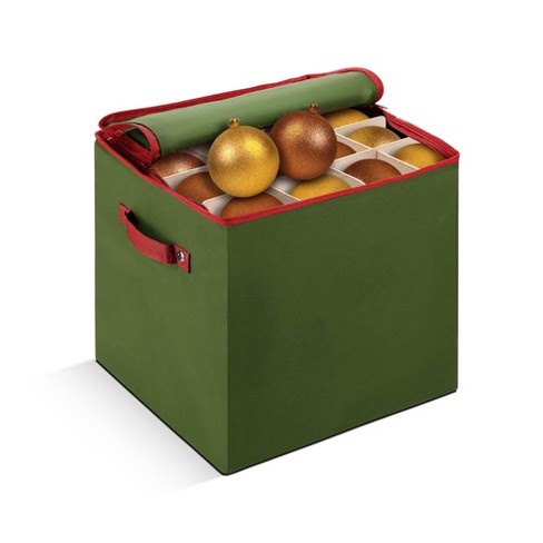 Christmas Ornament Storage Box with Lid - Store Up to 64 Christmas Ornaments and