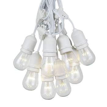 Novelty Lights Edison Outdoor String Lights with 25 Suspended Sockets White Wire 37.5 Feet