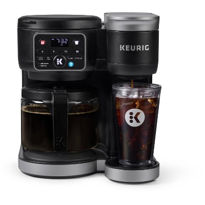 Keurig K-Duo Hot & Iced Single-Serve & Carafe Coffee Maker Black: Electric Drip Coffee Pot, 72 oz Capacity