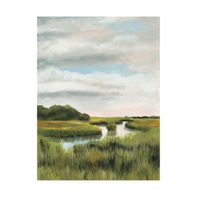 Naomi McCavitt Marsh Landscape Canvas Print in Green and Blue