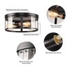 Parrot Uncle 13.4” Modern Black Flush Mount Ceiling Light - 2 of 4