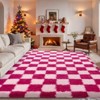 5x7 Feet Checkered Area Rugs For Living Room, Black Modern Super Soft Fluffy Rugs for Bedroom Home Aesthetic Decor - 3 of 4
