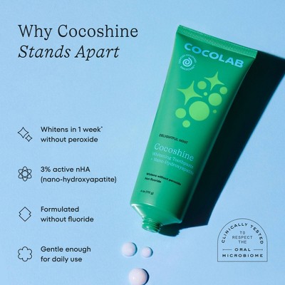 Cocolab Cocoshine Whitening Non-Fluoride Nano Hydroxyapatite Toothpaste - Lychee Breeze - 4oz: Package Quantity 1, Non Travel Size