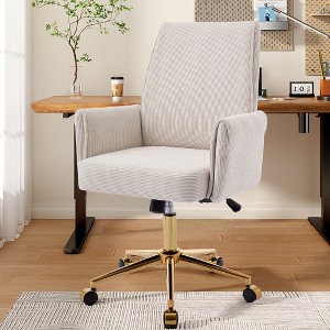 Ridstar Ergonomic Swivel Adjustable Office Chair with Backrest Seat For Bedroom-White - 1 of 4