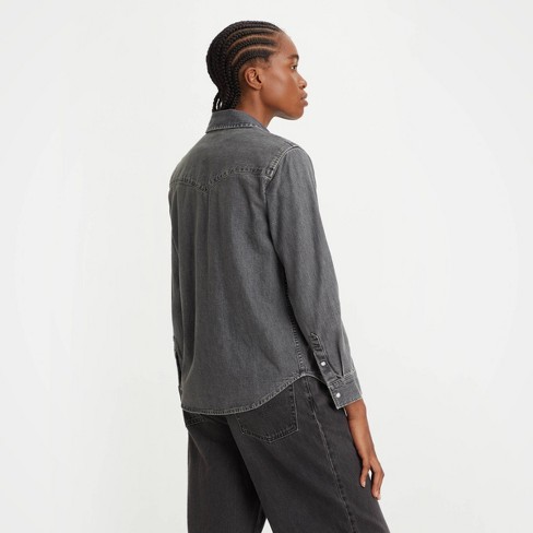 Levi's long best sale sleeve shirt womens