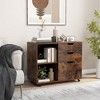 Tangkula 3-Drawer Mobile File Cabinet w/ Open Adjustable Storage Shelf for Home Office - 3 of 4