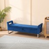 Hrinhom 67.9"W Velvet Storage Soft Bench with Armrests - 2 of 4