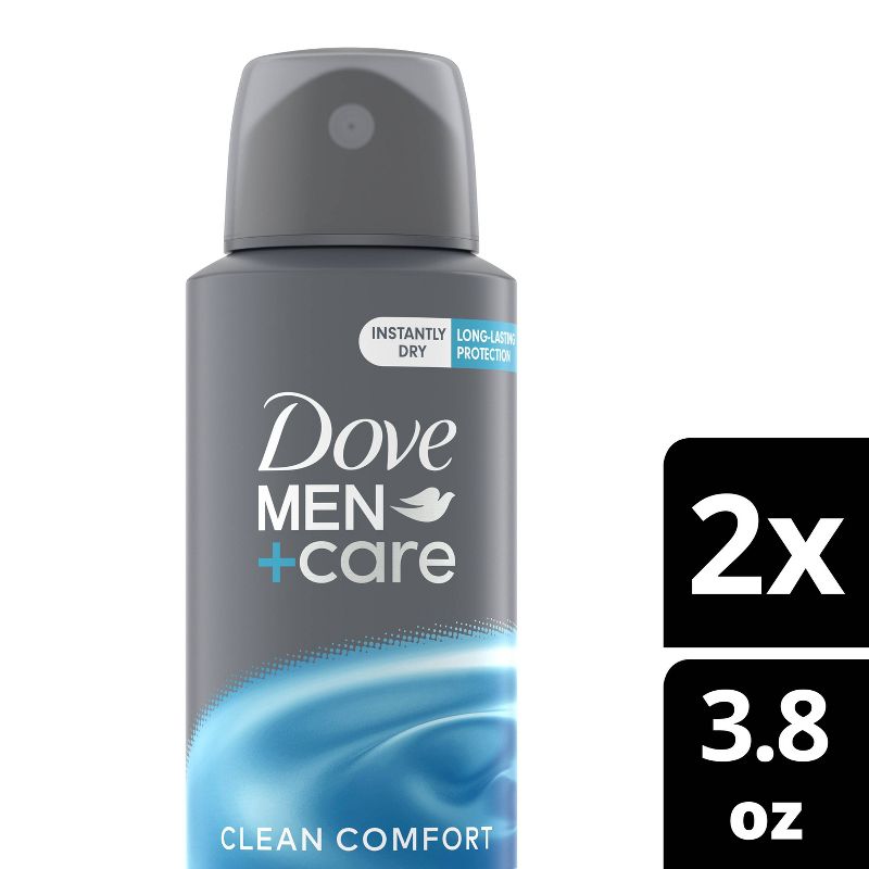 Dove Men+Care 72-Hour Clean Comfort Dry Spray Antiperspirant Deodorant - 3.8oz/2ct, 1 of 9