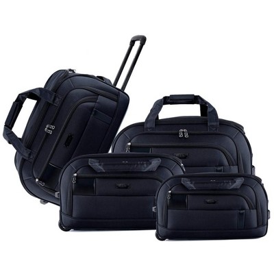 IZOD Gavin Soft shell Lightweight Duffel Rolling Bag 4 Piece Set