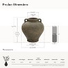 LuxenHome Rustic Brown Terracotta Cauldron 14.6-Inch Tall Vase - 3 of 4