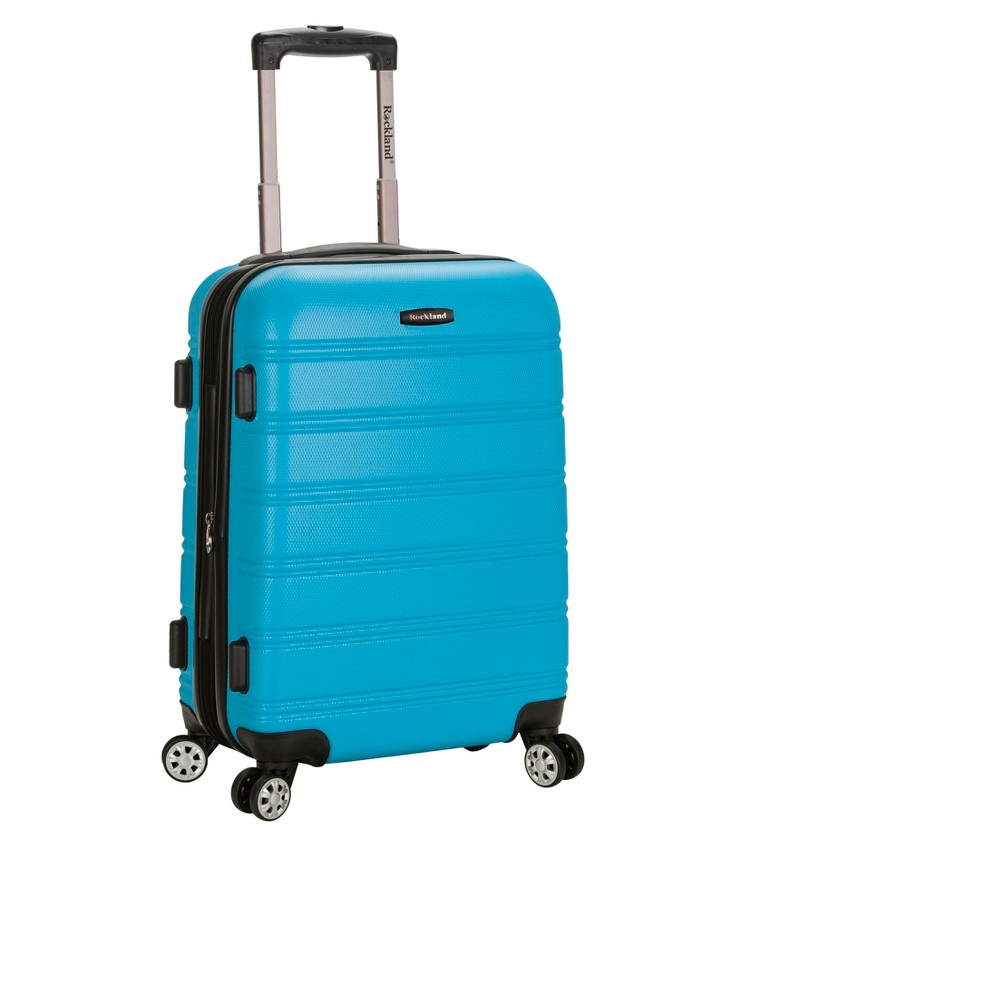 Photos - Luggage Rockland Melbourne Expandable Hardside Carry On Spinner Suitcase - Turquoi 
