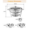 Chafing Dish Buffet Set , Round Stainless Steel Food Warmers with Water Pan, Lid, Frame, Fuel Holder for Catering and Parties - 3 of 4