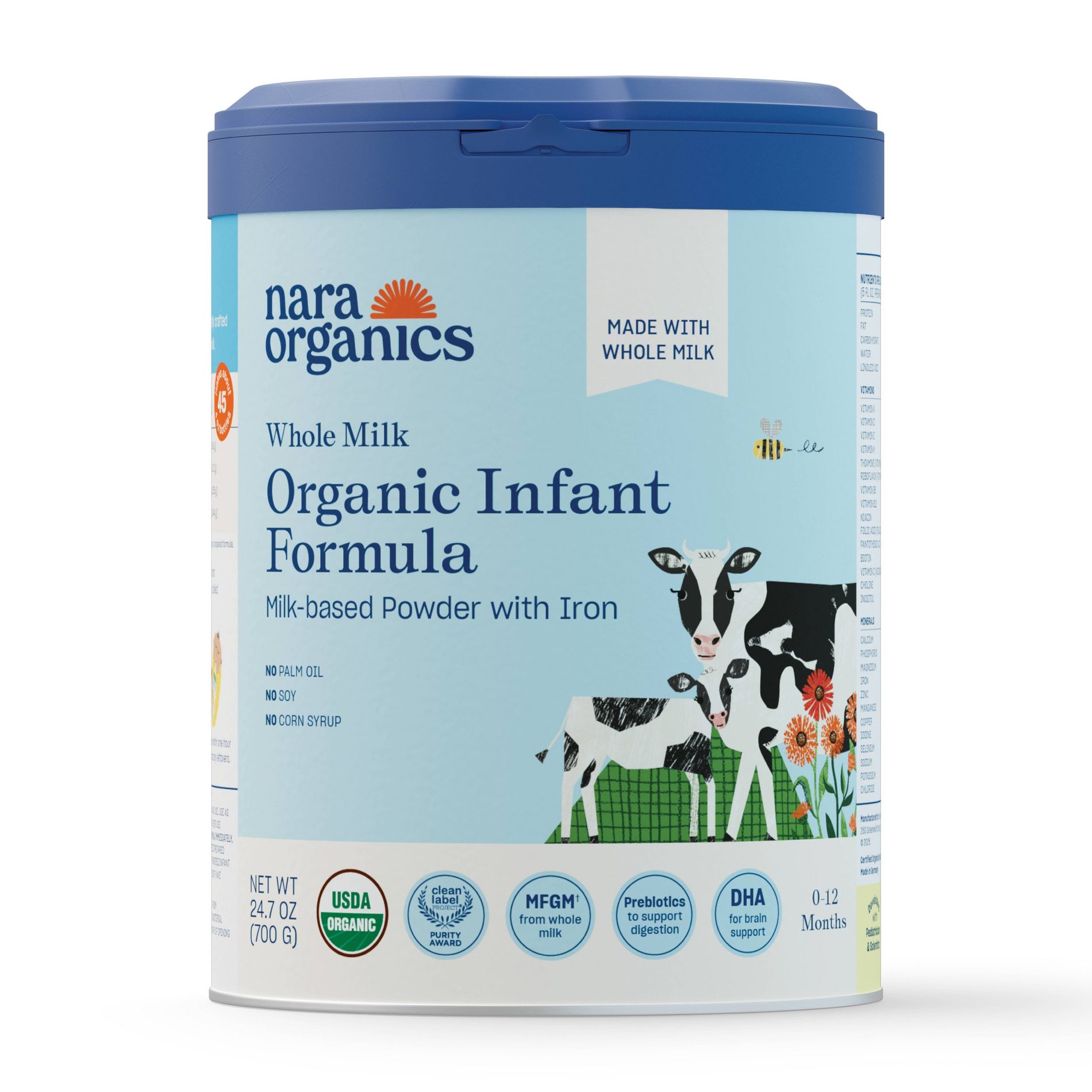 Nara Organics Whole Milk Infant Formula Powder - 24.7oz