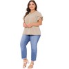 Agnes Orinda Women's Plus Size Crewneck Ruffle Short Sleeve Summer Casual Blouses - 3 of 4