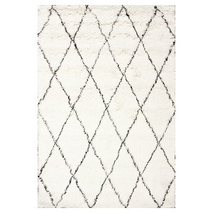 nuLOOM 100% Wool Hand Made Marrakech Shag Accent Rug - Off-White (3