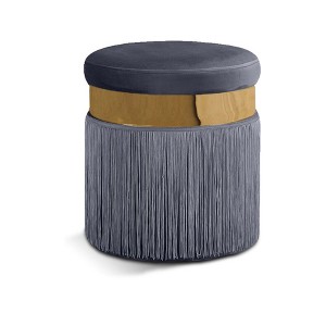 Meridian Furniture,Yasmine Velvet Ottoman/Stool - 1 of 4