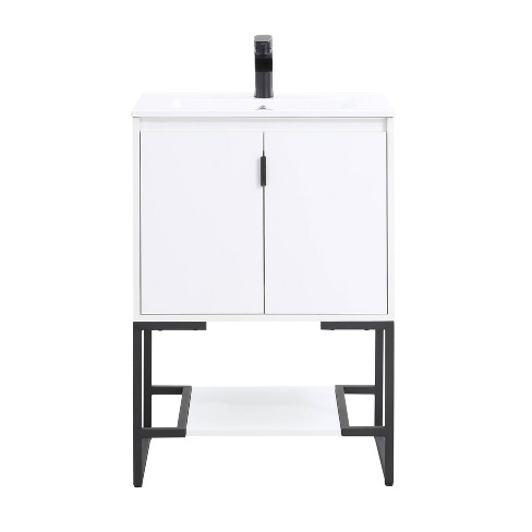 24 Bathroom Vanity With Top Sink And 2 Soft Close Doors - Modernluxe :  Target