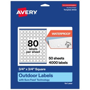Avery Outdoor Waterproof Labels, 0.75" x 0.75" Square - 1 of 4