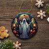 Spectral Shivers Hauntingly Scary Ghost Stained Glass Style Ceramic Ornament, Halloween Themed Christmas Gift| OrnamentallyYou - image 4 of 4