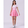 INSPIRE CHIC Women's Pleated A-Line Elastic Waist Mini Braces Suspender Skirt - 3 of 4