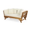 Akoasm Outdoor Rosewood Patio Lounge Chair with Cushion, Adjustable Armrests, Removable Cushion & Pillow-Apricot - 2 of 4