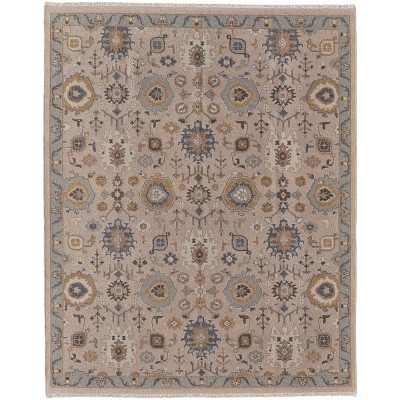Corbitt Traditional Oriental Tan/Blue/Gold Area Rug