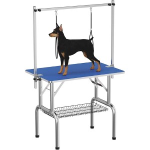 Dog Pet Grooming Table Heavy Duty Adjustable with Overhead Arm, Two Grooming Noose Mesh Tray - 1 of 4