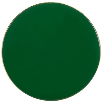 Hunter Green and Gold Metal Round C Table