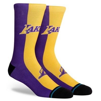 NBA Los Angeles Lakers Split Crew Socks - L