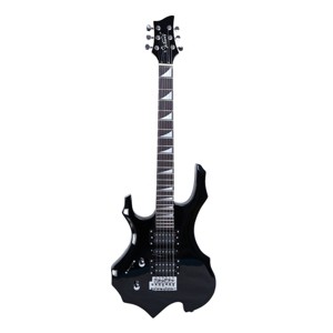 TopComfy Toy Guitars and String Instruments Flame Left Hand Guitar Pickup Shaped GuitarPack With Accessories For Kids, Black, 38.39"*16.14"*3.15" - 1 of 4