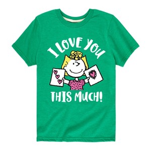 Boys' - Peanuts - I Love You This Much Short Sleeve Graphic T-Shirt - 1 of 4