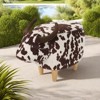 FONTOI Cow-Shaped Ottoman, Modern Upholstered Ottoman, Accent Stool for Living Room Bedroom Porch Garden Balcony, Brown&White, 25.25"*16.75"*14" - 4 of 4