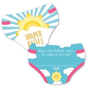 Big Dot of Happiness You Are My Sunshine - Diaper Shaped Raffle Ticket Inserts - Baby Shower Activities - Diaper Raffle Game - Set of 24 - 1 of 4
