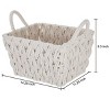 Angel Sar Medium White Woven Rope Storage Basket, Decorative Basket with Handles, 14.3x11x9 Inch - 3 of 4