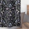 Sweet Jojo Designs Girl Shower Curtain 72in.x72in. Boho Floral Wildflower Black and Purple - 3 of 4