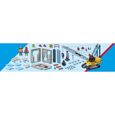 playmobil cable excavator with building section