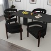 Okak Elegant Dining Chair Set of 2 Accent Chair with Teddy Cushion Dining Room Chair with Open 3 Legs for Living Room Bedroom - 2 of 4