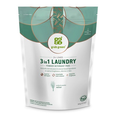 Grab Green 3 in 1 Laundry Detergent Pods, Vetiver Scent