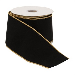 Black Wired Ribbon 4" x 10 Yds. - 1 of 3