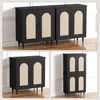 Rattan  Buffet Cabinet with Storage, Single Door Accent Console Table for Entryway - 4 of 4