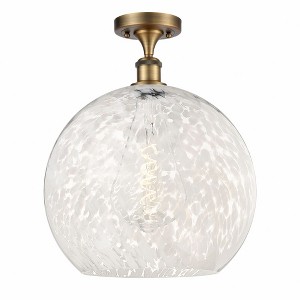 White Mouchette - 1 Light Semi-Flush Mount In Modern Style-17.88 Inches Tall and 13.75 Inches Wide - 1 of 1
