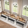 Whizmax 3 Piece Dining Room Table Set for 4, Compact Kitchen Table Set with 2 Upholstered Benches for Small Spaces, Apartment - 3 of 4